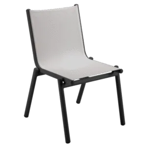 chaise-gris argenté-anthracite-en-batyline-pilotis-vlaemynck