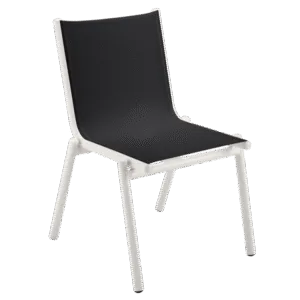 chaise-titane-blanc coton-en-batyline-pilotis-vlaemynck