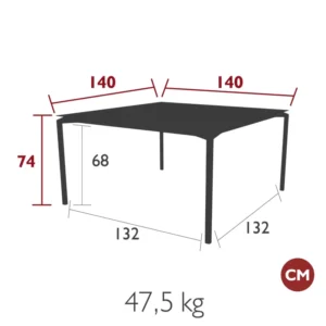 calvi table 140 X 140 dimenssion