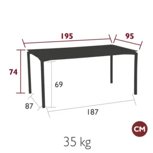 calvi table mat velouté dimension