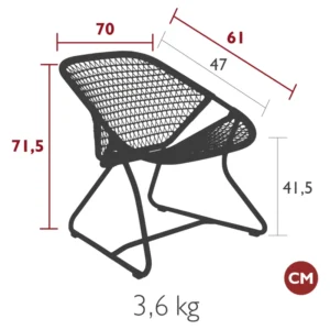 fermob fauteuil bas dimension